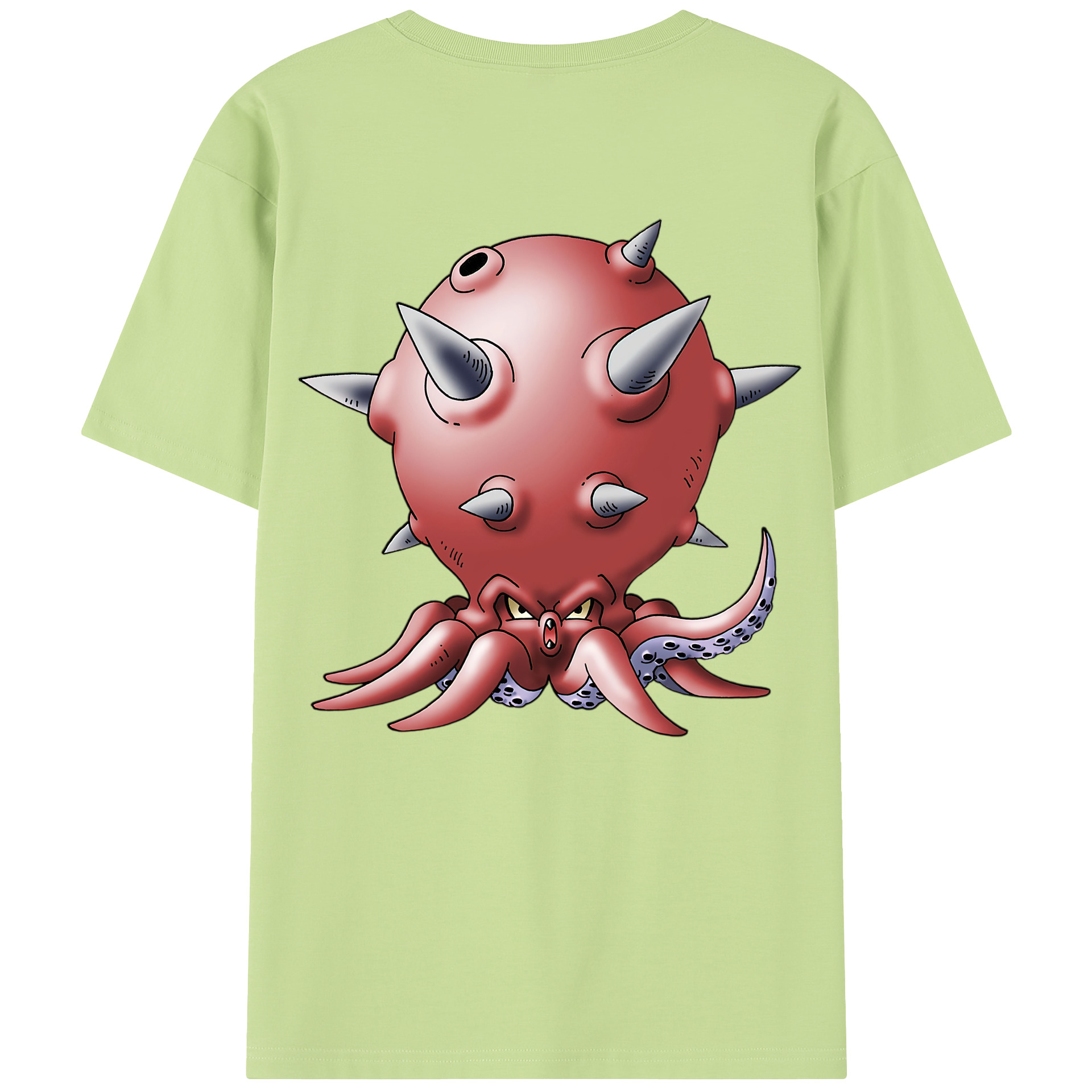 （画像用） ドラゴンクエスト Doragon Kuesuto Dragon Quest 綿100％半袖Tシャツ（背面プリント）